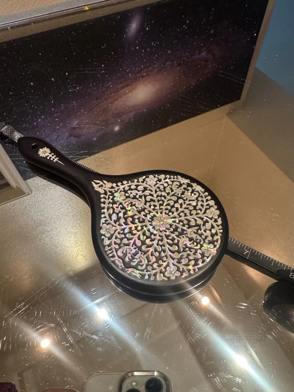 Vintage Mother Of Pearl Hand Mirror